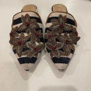 Antonio Melanie Mules navy and white